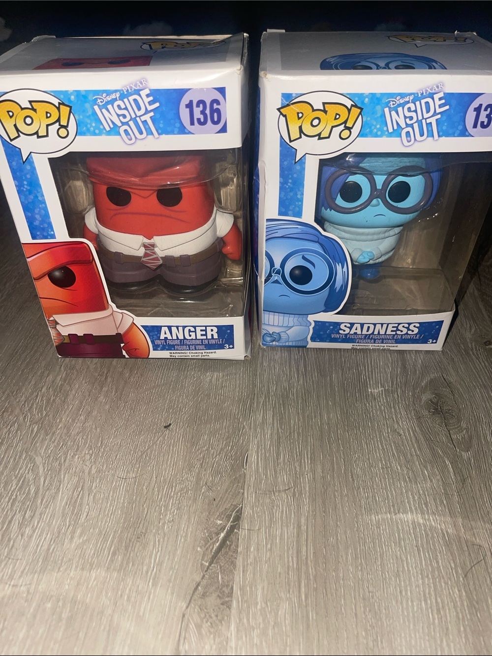 Funko Pop set! Inside Out Sadness & Anger Vinyl Figure - Blue, Black and Red